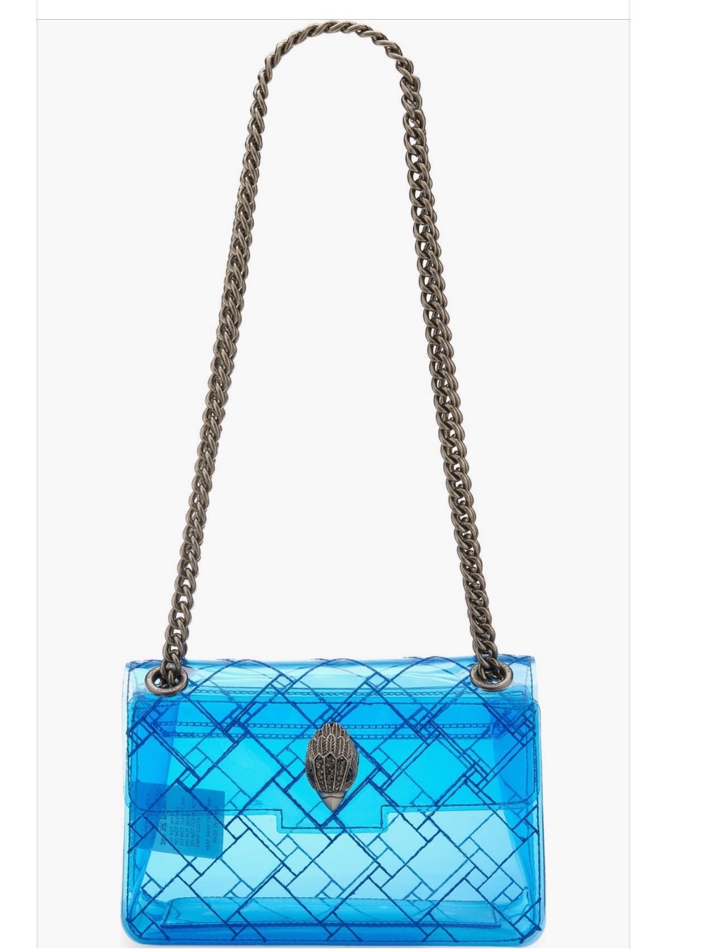 Kurt Geiger Blue Transparent Chain-Shoulder Bag